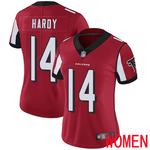 Atlanta Falcons Limited Red Women Justin Hardy Home Jersey NFL Football #14 Vapor Untouchable->women nfl jersey->Women Jersey